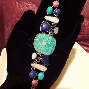 Whitney Kelly 925 Silver Multi Gemstone Bracelet